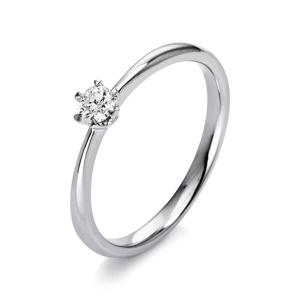 Solitär Ring aus 750 Weißgold mit Brillant 0.15 Ct