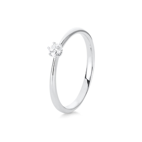 Solitär Ring Damenring aus 950 Platin mit Diamant Brillant 0,25 Ct 6er-Krappe