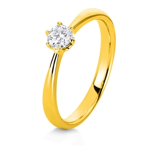 Solitär Ring Damenring 585 Gold Gelbgold Diamant Brillant 0,30 Ct. 6er-Krappe