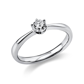 Solitär Ring Damenring aus 950 Platin mit Diamant Brillant 0,30 Ct. 6er-Krappe