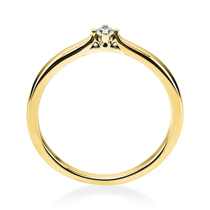 Solitär Ring aus 585 Gelbgold mit Brillant 0.05 Ct