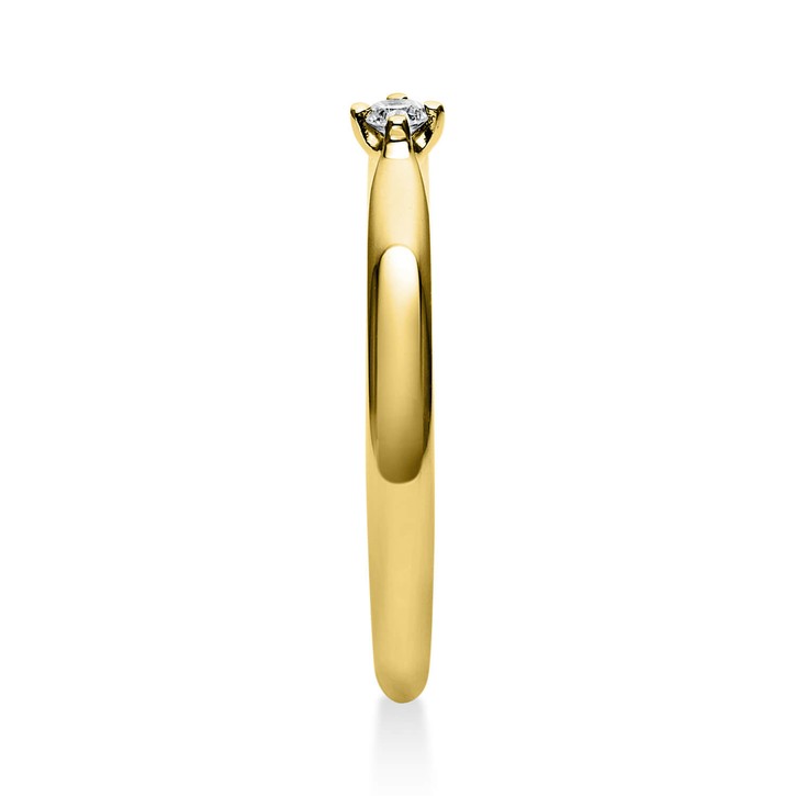 Solitär Ring aus 750 Gelbgold mit Brillant 0.05 Ct