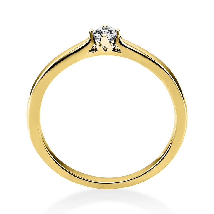 Solitär Ring aus 585 Gelbgold mit Brillant 0.10 Ct