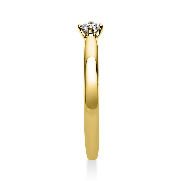 Solitär Ring aus 585 Gelbgold mit Brillant 0.10 Ct