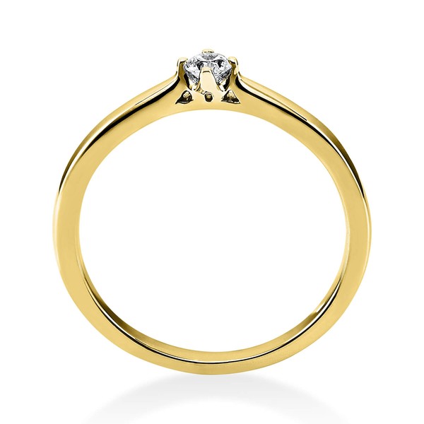 Solitär Ring aus 585 Gelbgold mit Brillant 0.10 Ct