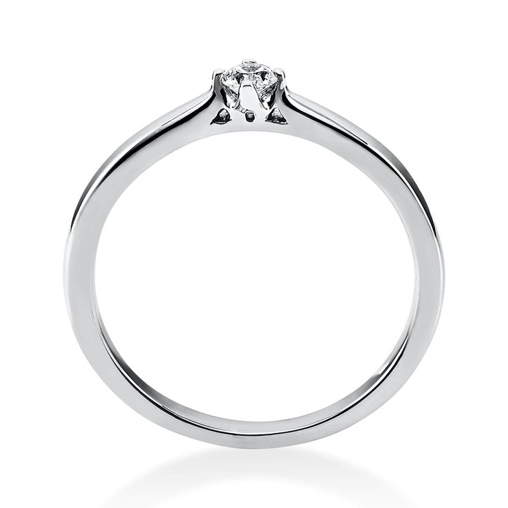 Solitär Ring aus 950 Platin mit Brillant 0.10 Ct