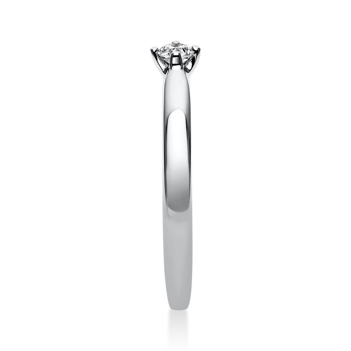 Solitär Ring aus 585 Weißgold mit Brillant 0.10 Ct