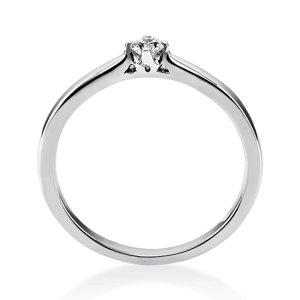 Solitär Ring aus 585 Weißgold mit Brillant 0.10 Ct