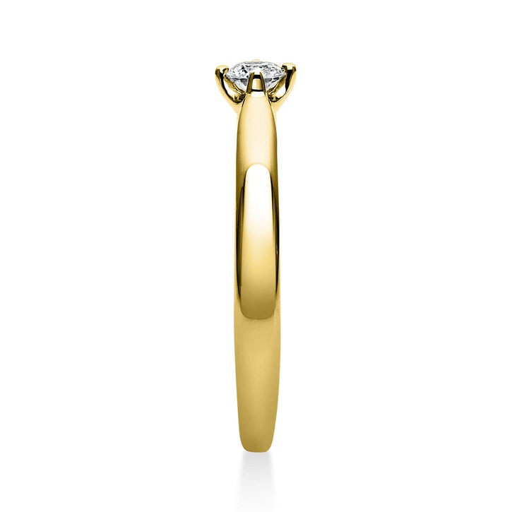 Solitär Ring aus 585 Gelbgold mit Brillant 0.15 Ct