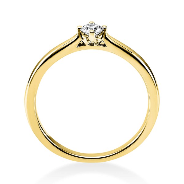 Solitär Ring aus 585 Gelbgold mit Brillant 0.15 Ct