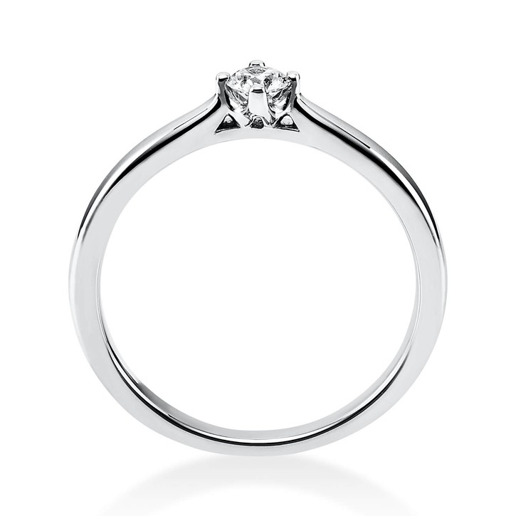 Solitär Ring aus 950 Platin mit Brillant 0.15 Ct