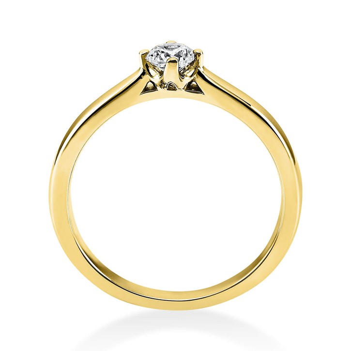 Solitär Ring aus 585 Gelbgold mit Brillant 0.20 Ct