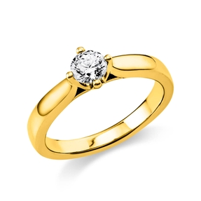 Solitär Ring 750 Gold Gelbgold Diamant Brillant 0,50 Ct. 4er-Krappe B: 2,6mm Solitär Ring 750 Gold Gelbgold Diamant Brillant 0,50 Ct. 4er-Krappe B: 2,6mm