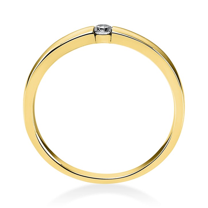 Solitär Ring aus 585 Gelbgold mit Brillant 0.06 Ct