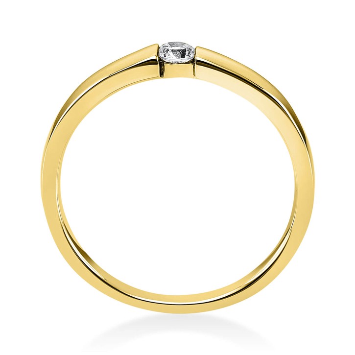 Solitär Ring aus 585 Gelbgold mit Brillant 0.10 Ct