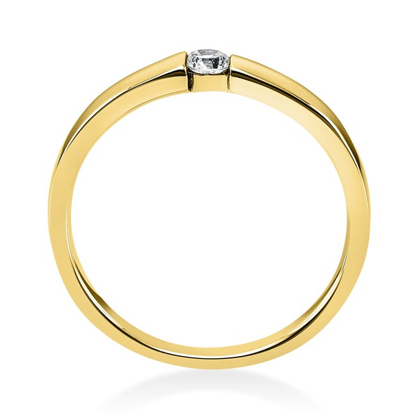 Solitär Ring aus 585 Gelbgold mit Brillant 0.10 Ct