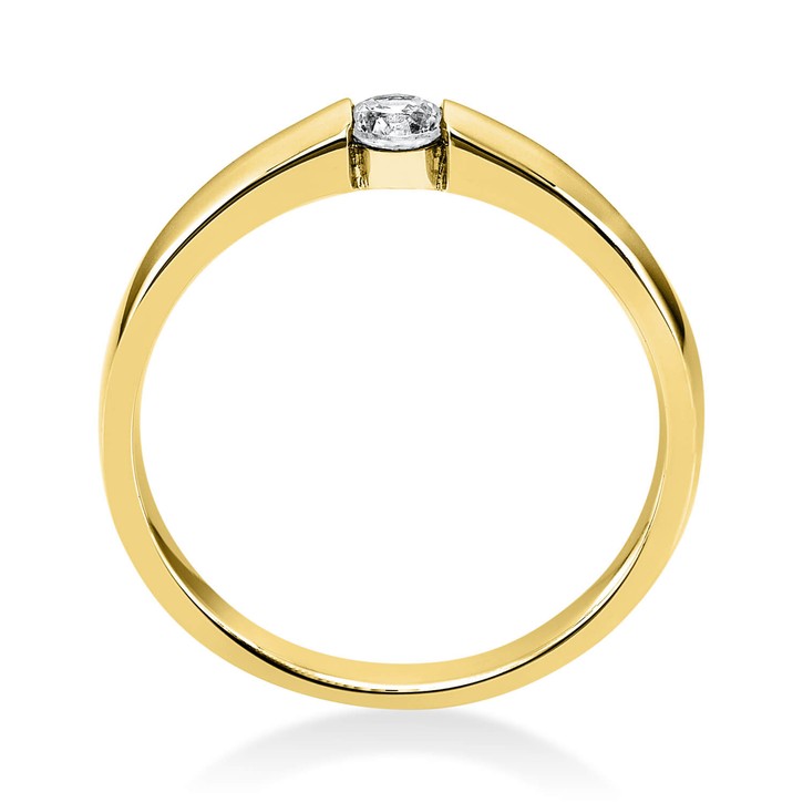 Solitär Ring aus 585 Gelbgold mit Brillant 0.15 Ct