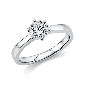 Solitär Ring Damenring 750 Gold Weißgold Diamant Brillant 0,70 Ct. 6er-Krappe