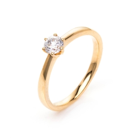 Solitär Ring Damenring 585 Gold Gelbgold Diamant Brillant 0,40 Ct. 6er-Krappe Solitär Ring Damenring 585 Gold Gelbgold Diamant Brillant 0,40 Ct. 6er-Krappe