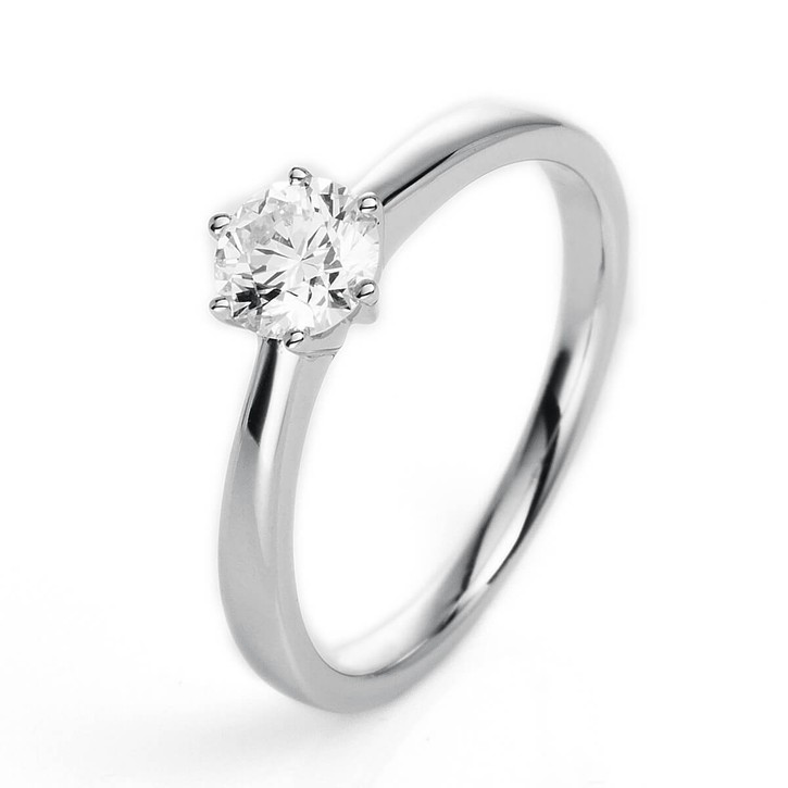 Solitär Ring aus 585 Weißgold mit Brillant 0.40 Ct