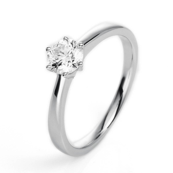 Solitär Ring aus 585 Weißgold mit Brillant 0.40 Ct