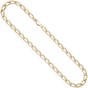 6,9mm Lang-Panzerkette Kette Halskette aus 925 Silber Gelbgold vergoldet 45cm
