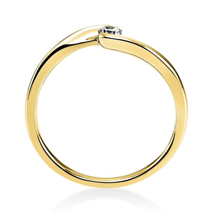 Solitär Ring aus 585 Gelbgold mit Brillant 0.10 Ct