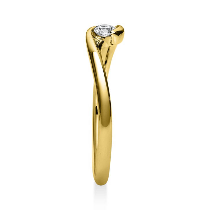 Solitär Ring aus 585 Gelbgold mit Brillant 0.10 Ct