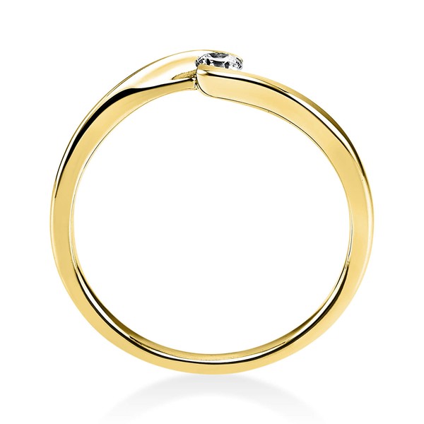 Solitär Ring aus 585 Gelbgold mit Brillant 0.10 Ct