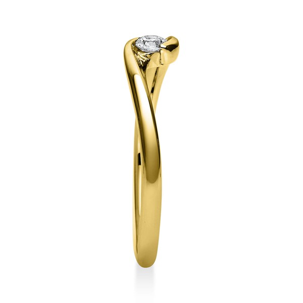 Solitär Ring aus 585 Gelbgold mit Brillant 0.10 Ct