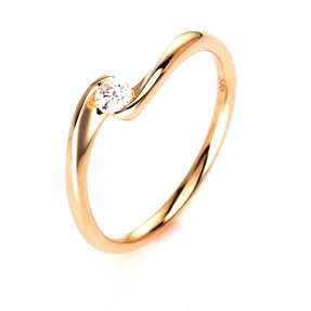 Solitär Ring Damenring aus 750 Gold Gelbgold mit Diamant Brillant 0,10 Ct.