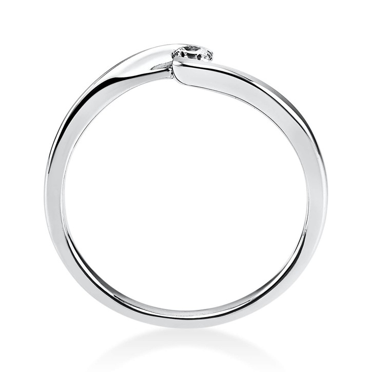 Solitär Ring aus 750 Weißgold mit Brillant 0.10 Ct