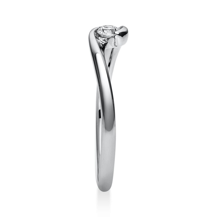 Solitär Ring aus 750 Weißgold mit Brillant 0.10 Ct