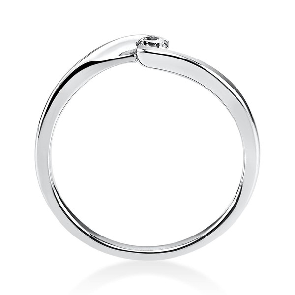 Solitär Ring aus 750 Weißgold mit Brillant 0.10 Ct