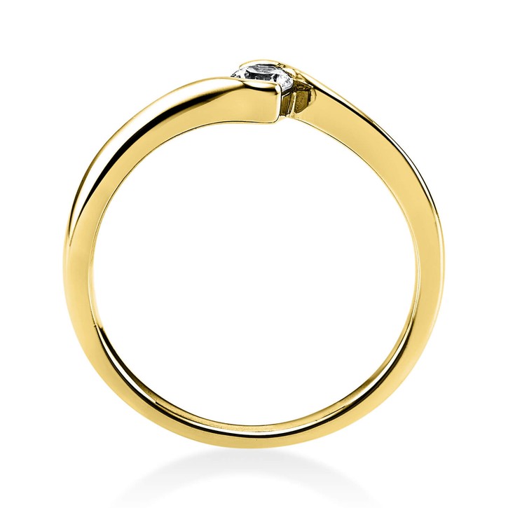 Solitär Ring aus 585 Gelbgold mit Brillant 0.15 Ct