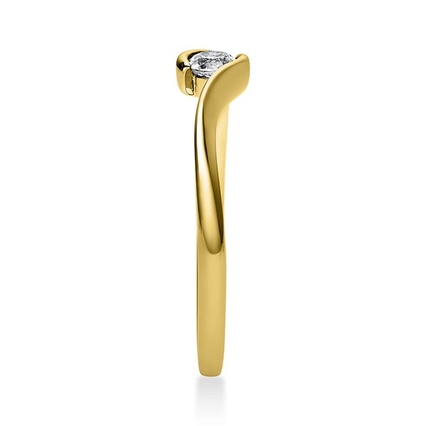 Solitär Ring aus 750 Gelbgold mit Brillant 0.15 Ct