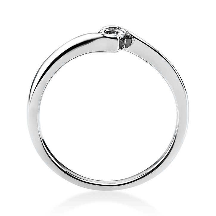 Solitär Ring aus 585 Weißgold mit Brillant 0.15 Ct