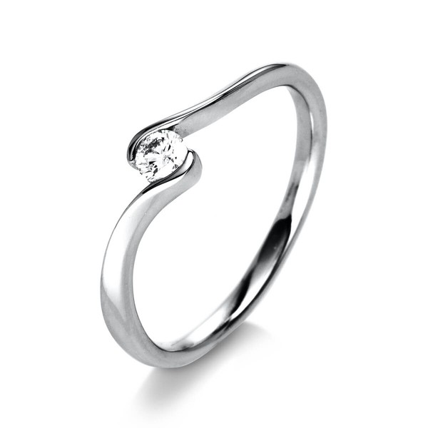 Solitär Ring aus 585 Weißgold mit Brillant 0.15 Ct