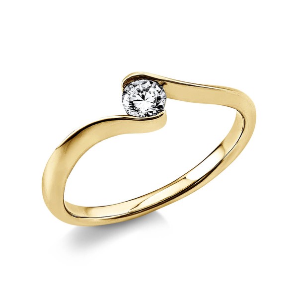 Solitär Ring aus 585 Gelbgold mit Brillant 0.20 Ct