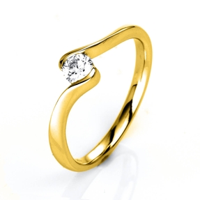 Solitär Ring Damenring aus 585 Gold Gelbgold mit Diamant Brillant 0,25 Ct. Solitär Ring Damenring aus 585 Gold Gelbgold mit Diamant Brillant 0,25 Ct.