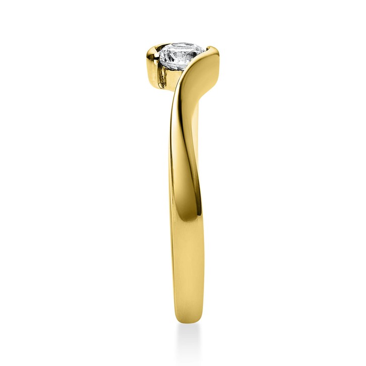 Solitär Ring aus 750 Gelbgold mit Brillant 0.25 Ct