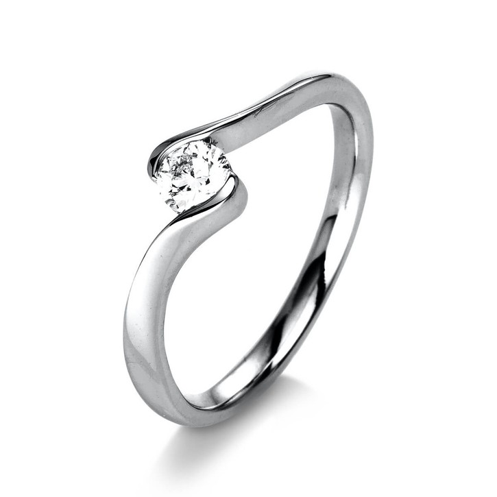 Solitär Ring aus 585 Weißgold mit Brillant 0.25 Ct