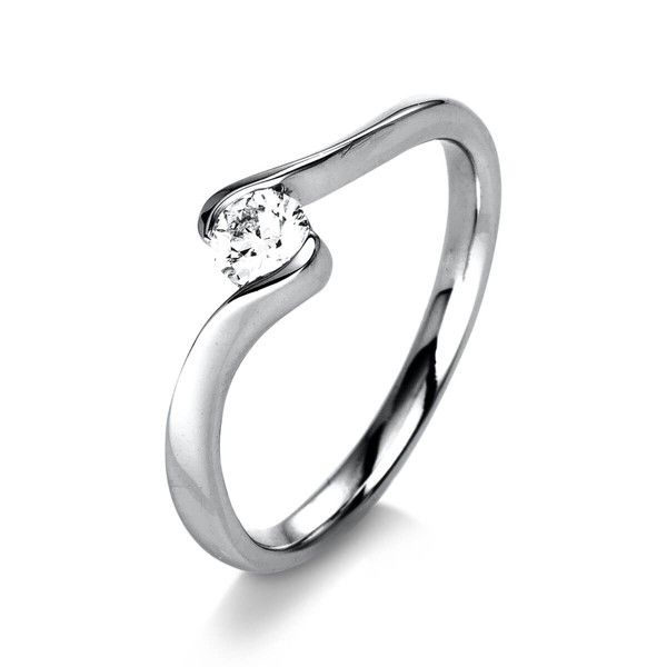 Solitär Ring aus 750 Weißgold mit Brillant 0.25 Ct