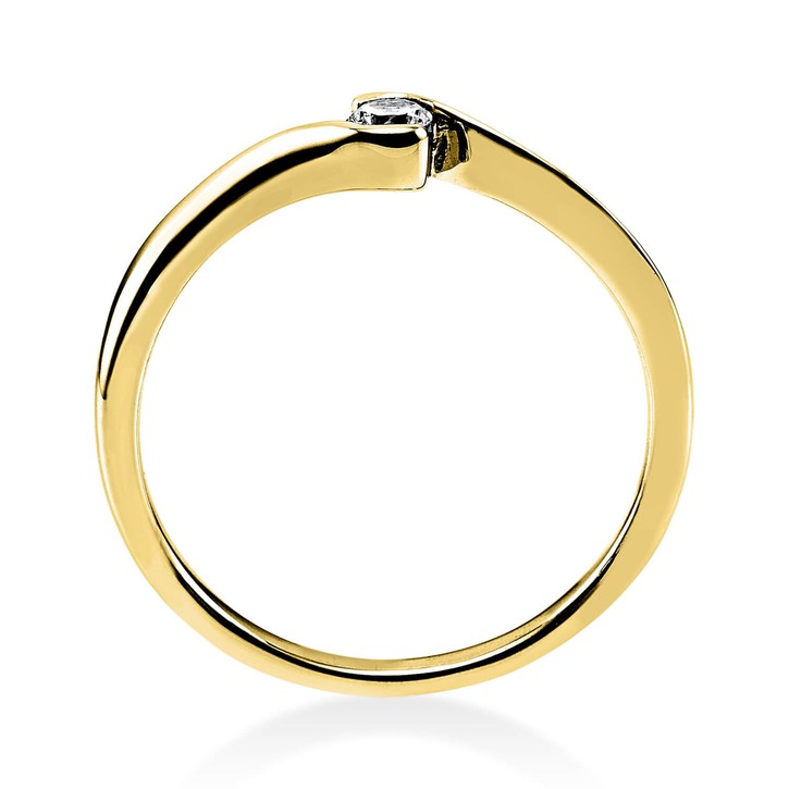 Solitär Ring aus 585 Gelbgold mit Brillant 0.10 Ct