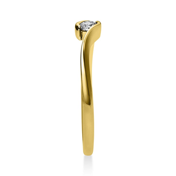 Solitär Ring aus 585 Gelbgold mit Brillant 0.10 Ct