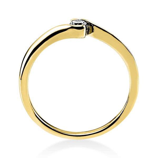 Solitär Ring aus 750 Gelbgold mit Brillant 0.10 Ct