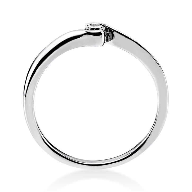 Solitär Ring aus 950 Platin mit Brillant 0.10 Ct