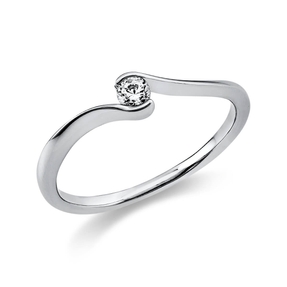 Solitär Ring Damenring aus 950 Platin mit Diamant Brillant 0,10 Ct.