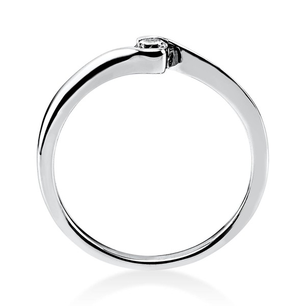Solitär Ring aus 750 Weißgold mit Brillant 0.10 Ct
