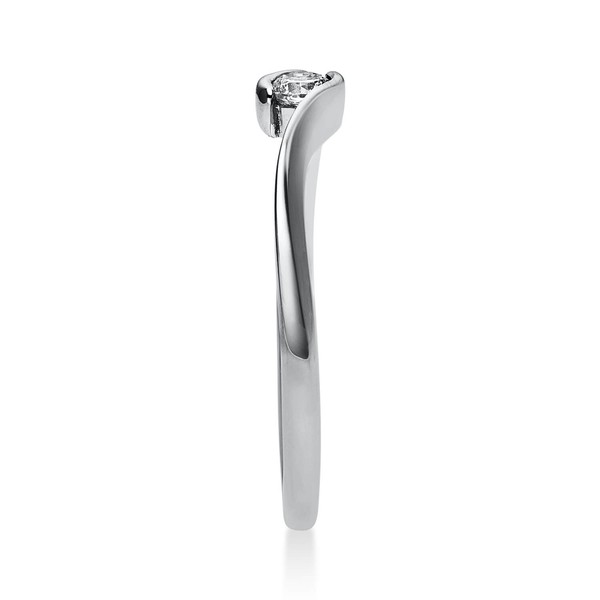 Solitär Ring aus 750 Weißgold mit Brillant 0.10 Ct